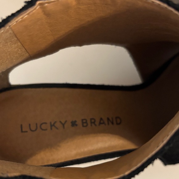 Lucky Brand Black Peep-Toe Ankle Booties - Picture 2 of 4